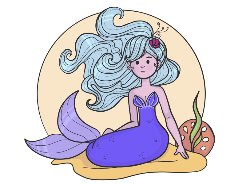 Blue-haired mermaid costume - wide 4