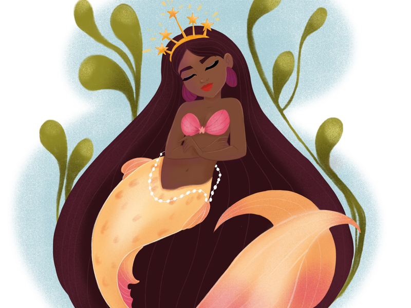 Golden procreate mermay