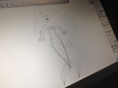 Singing Mermaid illustration sketchbook pro wacom