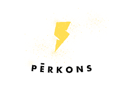 The Thunder | Pērkons badge flat lightning line logo mark old shadow shape thunder yellow