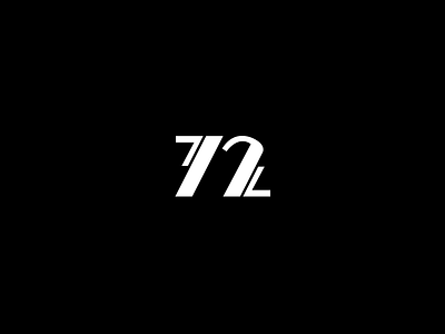 Seventy-Two black letters logo numbers typography white