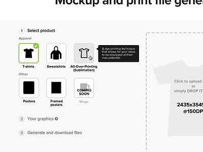 Mockup and print file generator ~ 2.0 blackandwhite print proxima nova tshirt ui web