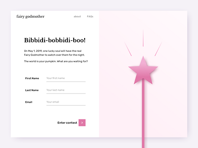 Daily UI #001 - Signup Page - Fairy Godmother Contest dailyui signup page