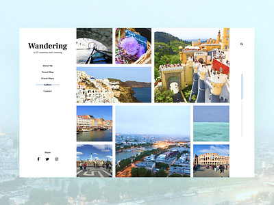 Wandering blog figma grid layout layout modular modular design photography travel ui wandering