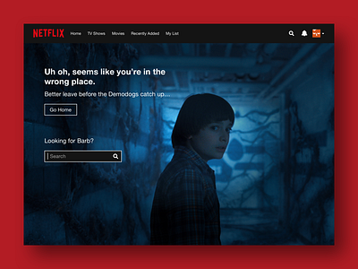 Stranger Things 404 Page 404 404 page error missing netflix stranger things ui