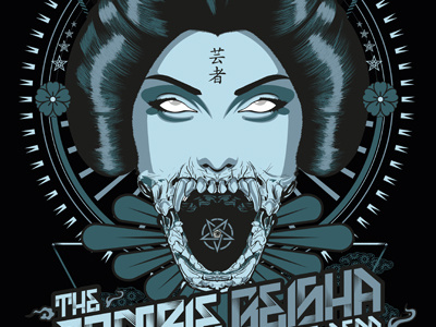 The zombie Geisha geisha head illustration illustrator vector zombie
