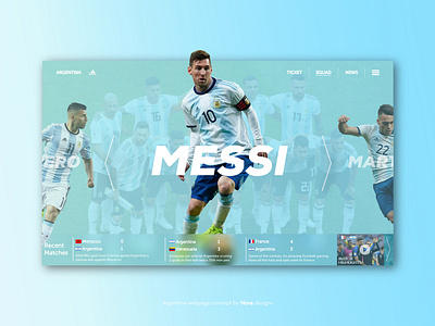 Argentina coppa america web page design app clean design graphicdesign graphics ilustration lettering messi minimal type ui ui ux uidesign ux web web design website