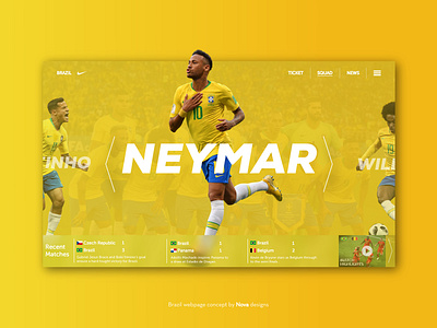 Brazil Coppa America webpage app brazil design graphicdesign graphics ilustration messi minimal neymar ui ui ux uidesign web web design website