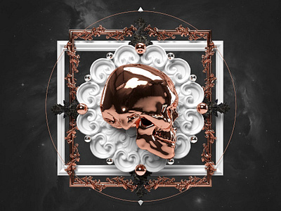 GALAXY - Copper Edition 3d art c4d gold illustration neocolor photoshop render skull