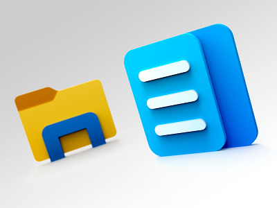 Windows 10 Notepad Icon - 3D Version