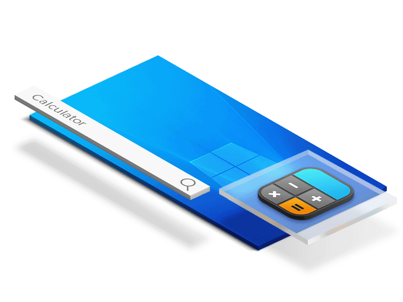 Windows 10 Calculator Icon adobe illustrator blue calculator flat fluent design gradient grey icon icon design illustrator modern oranges ui ux vector windows windows 10