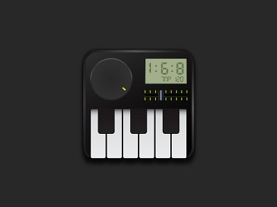 "KidKey" App Icon android app icon app icon black icon illustrator keyboard skeumorphic synthesizer ui ux vector