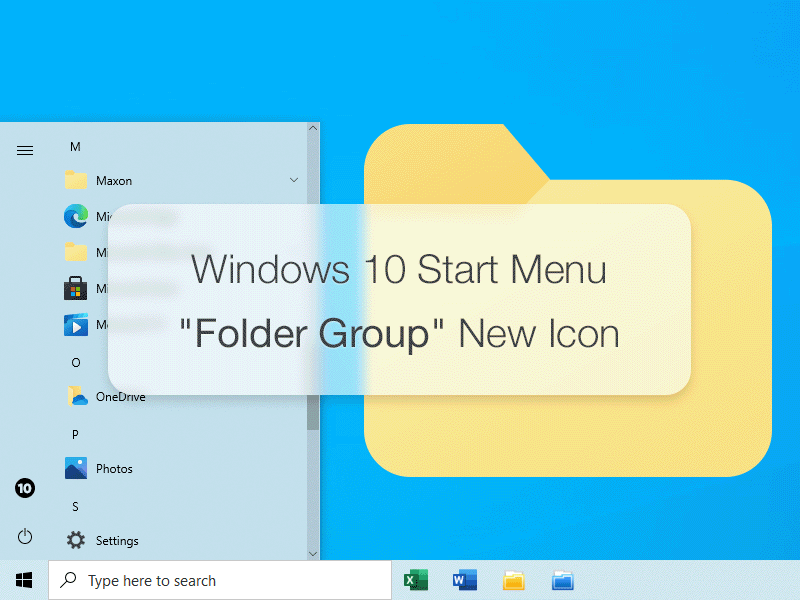 Windows 10 Start Menu "Folder Group" Icon blue flat fluent design gradient icon icons metro modern simple ui ux windows windows 10 yellow