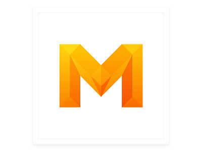 "M" Letter Logo app icon illustrator lettering logo logo design logos logotype orange ui vector yellow