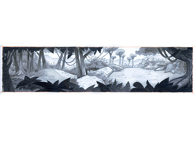 Jungle Mural 1 hand drawing