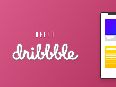 Hello Dribbble animation app art blue clean design flat graphic design illustration illustrator ios lettering minimal mobile type typography ui website
