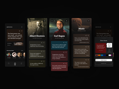 Quotes app app author design figma quotes ui writing
