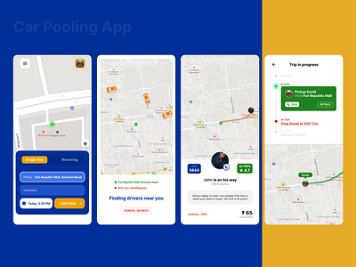 Car Pooling App - app to make shared commute easy app car carpool carpooling commute design figma pool taxi ui