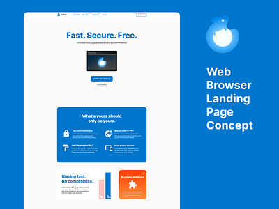 Web Browser Landing Page Concept browser download figma landing landing page page web browser web design webpage website website design