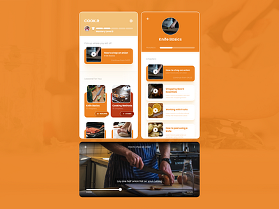 Cooking Learning App Concept app chef cook cooking cooking app design educational figma learning learning app mobile mobile design ui ui design