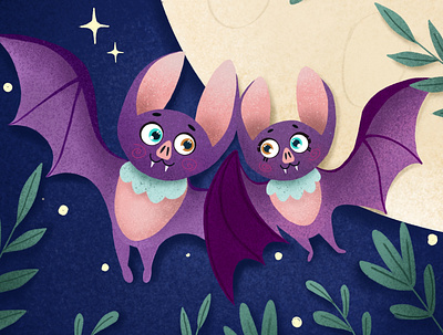 Bats couple book book illustration children illustration illustration