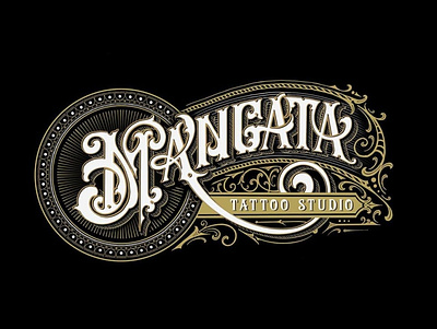 MANGATA Tattoo studio design fansytype illustration lettering typography vector