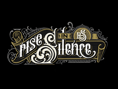 Rise in Silence lettering typography