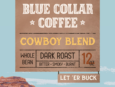 BCC Cowboy Blend Label (1/2) brand brand design brand identity branding coffee coffee cup coffee shop design hand lettering illustration lettering packaging packaging design procreate typography
