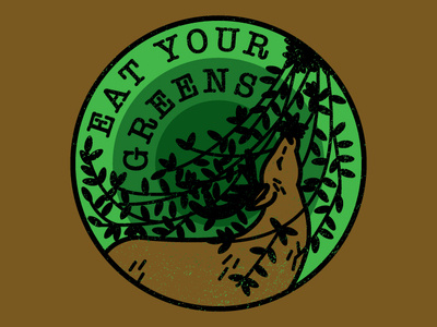 Eat Your Greens badge design hand lettering illustration lettering logo typography vector