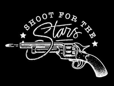 Shoot For The Stars pt. 1 black white black and white design hand lettering illustration lettering logo stars typography vector