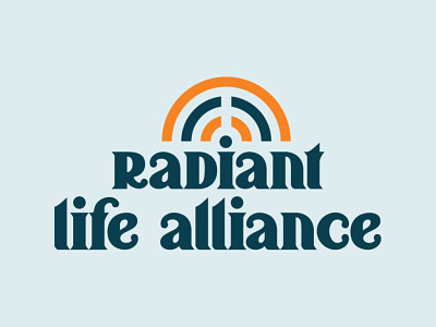 Radiant Life Alliance Alternative Logo badge badgedesign branding color palette custom type design hand lettering icon lettering logo typography vector