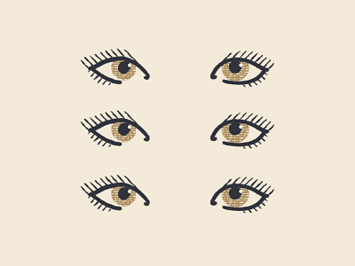 VISUALS icon design drawing eye eyes gold illustration navy neutral neutrals procreate app procreate art simple simple illustration