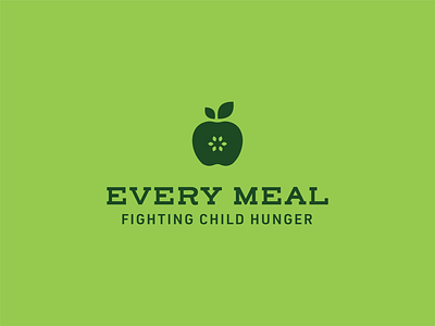 Every Meal apple branding child hunger design flat hunger identity lockup logo meal non profit vector