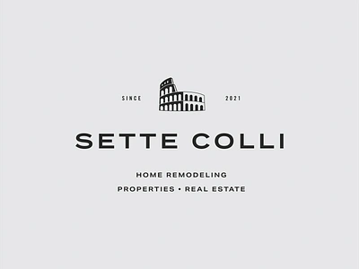 Sette Colli Brand Refresh Logo Variations ancient brand design brand identity branding building colosseum design flat identity illustration italy lockup logo rome vector