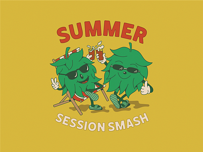 Hops drink beer too… beer branding brewery cheers design flat hops identity illustration logo summer sunglasses vector