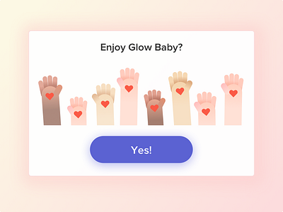 Glow Baby rating card babyhand diversity glow graphic heart illustration ratingcard