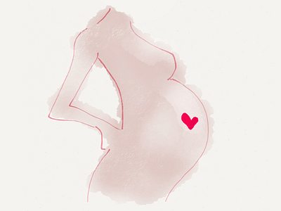 Pregnancy is beatuiful expecting glow handdrawing love nurture paper pregnant woman