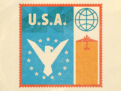 U.S.A Stamp 50s album album art cd cover crash flight music plane vintage