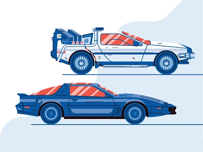 R&D Illustrations brand brand design car delorean design future illustration kitty style