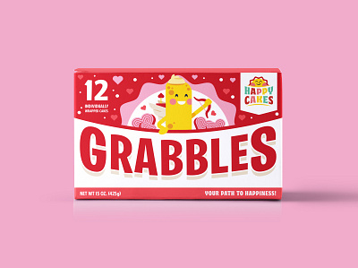 Grabbles V-DAY Snack Cakes design illustration illustrator packaging type