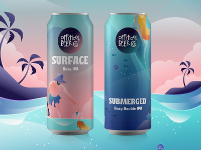 Offshoot Seasonal IPA beer branding beer label illustrator ipa label ocean prodcut sea