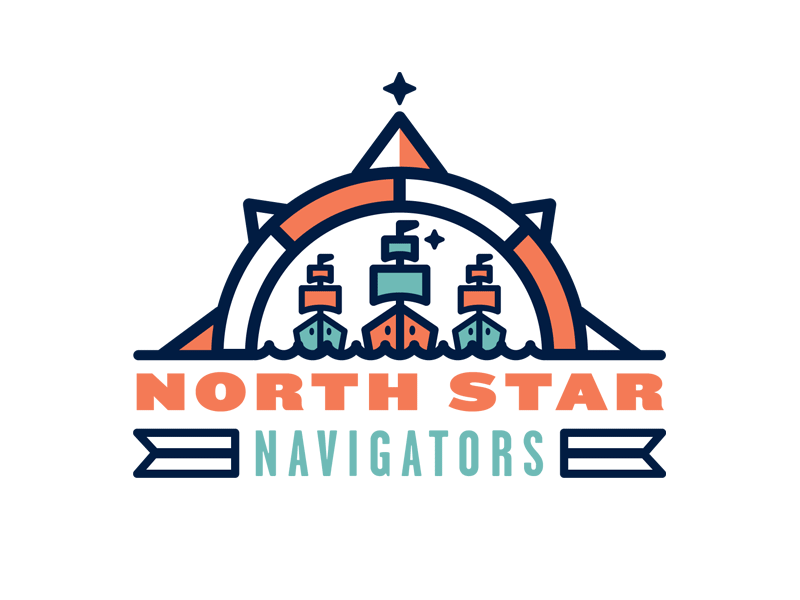 North Star Navigators (Fixed) blue branding children green logo ministry nautical orange teal