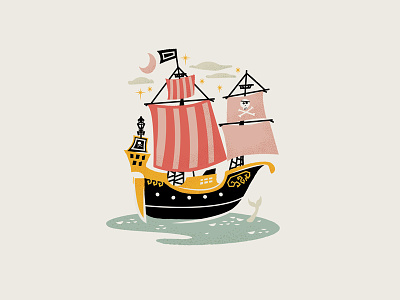 Jolly Roger Colored disney hook mermaid moon pan peter peter pan pirates ship