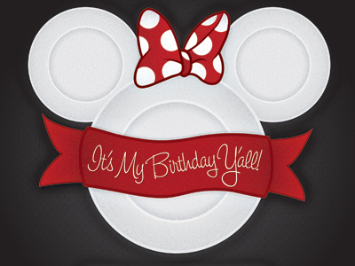 Minnie Mouse Birthday Invite bow disney dots illustration illustrator mini mouse plates red