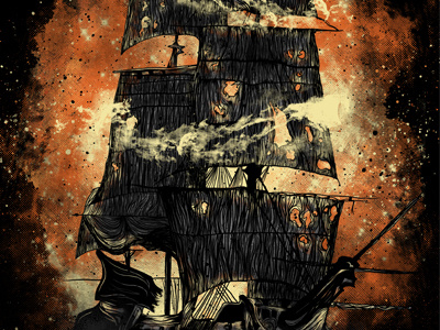 Fall Of Babylon Shirt black boat illustration orange revelation 18 ship war