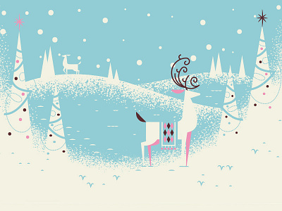 Christmas Card WIP card christmas deer snow star tree wip