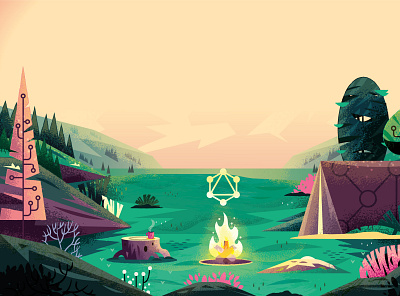 Camp Lambda design forest illustration mountain wilderness