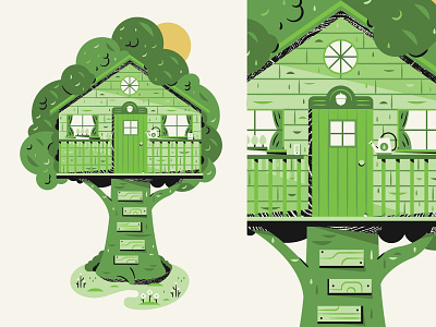 Our Brand Treehouse design illustration paint phone plant treehouse watering can