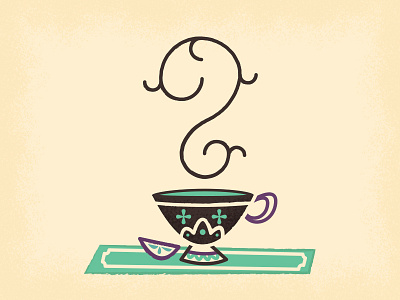 A spot of tea WIP illustration lemon sip tea