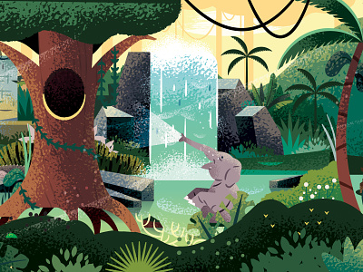 Elephant Pool cruise disney elephant illustration illustrator jungle pool
